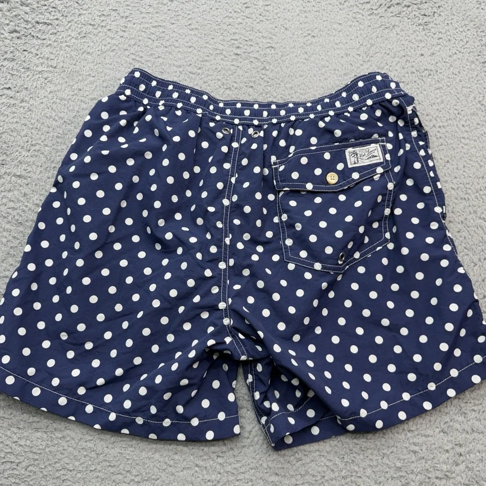 Polo Ralph Lauren Swim Trunks Men M Blue Polka Dots 5